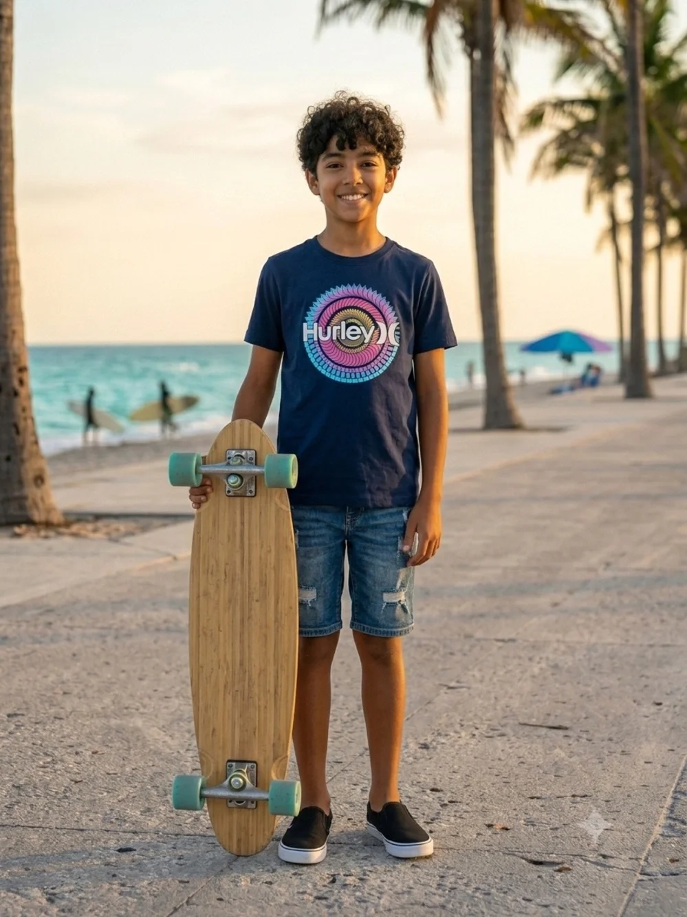 ⁠Hurley Boys Graphic T-Shirt Blue Size M 8 New With Tags⁠